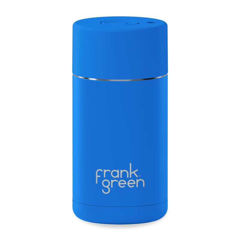 frank green 12oz Ceramic Cup With Push Button Lid Blue Lagoon image number 0